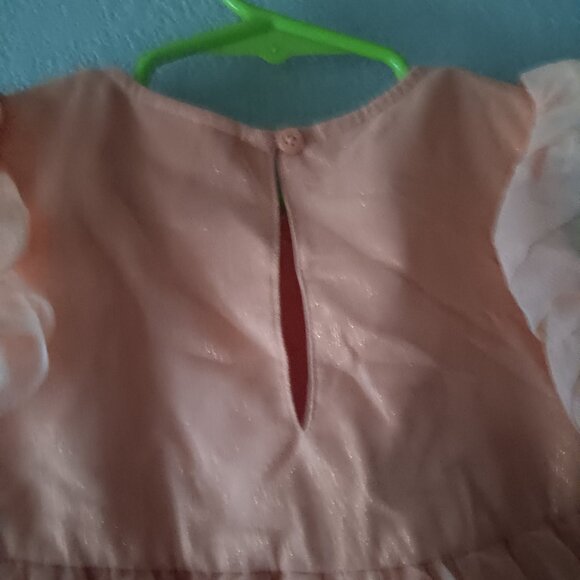 Peach Floral Tulle Dress - Picture 9 of 10